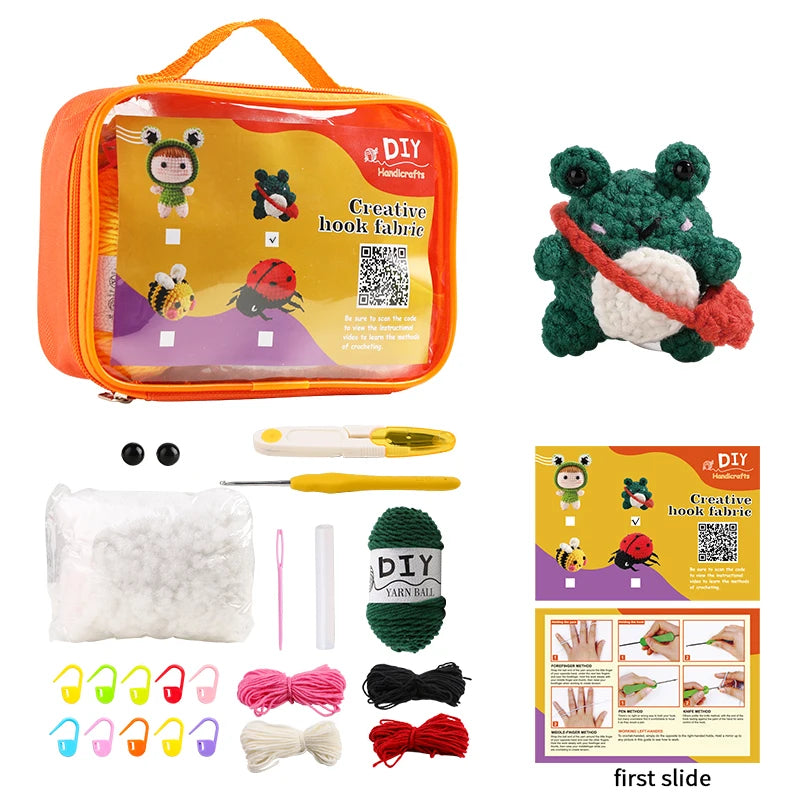 Hopper the Delivery Frog Crochet Kit - HookedIn