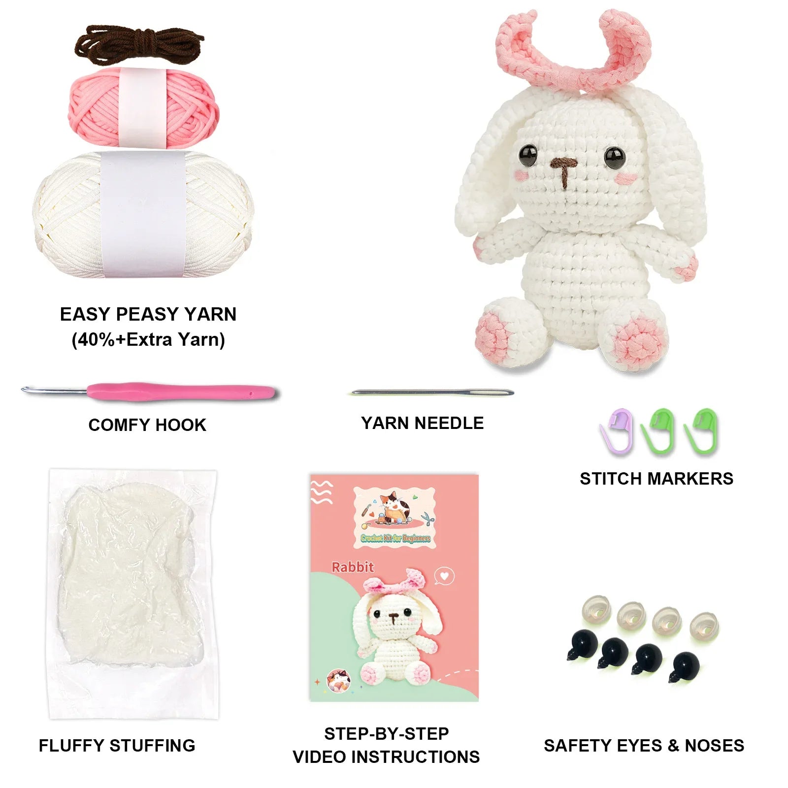 Bunny-Bun Crochet Kit - HookedIn